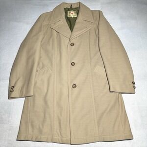 Vintage 60s 70s Stream & Field‎ Long Coat Mens Size 40 Brown Gordon & Ferguson